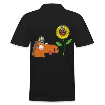 Hippie Cheval Cheval Cheval Tournesol Cavalier - Polo Homme - noir - Dos - Kai (181cm)