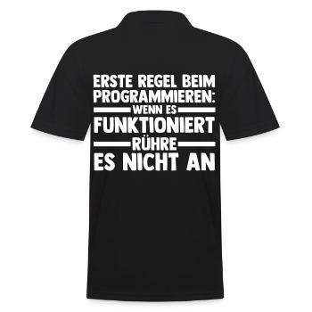 Programmieren Entwickler Coder Programmierer - Männer Poloshirt - Schwarz - Hinten - Kai (181cm)