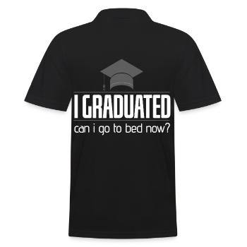 I Graduated Can I Go To Bed Now - Men's Polo Shirt - black - Back - Kai (181cm)