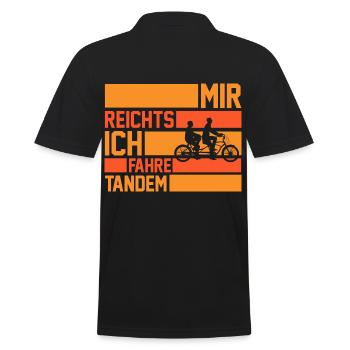 Fahrrad Radfahrer Tandem - Männer Poloshirt - Schwarz - Hinten - Kai (181cm)