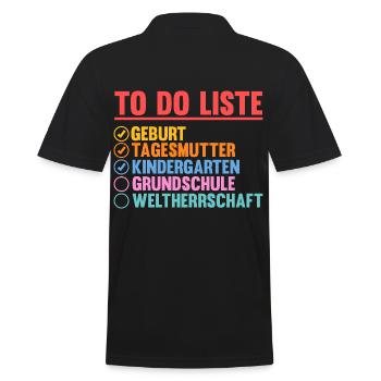 Erste Klasse Einschulung Erstklässler Schulkind - Männer Poloshirt - Schwarz - Hinten - Kai (181cm)