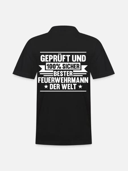 Feuerwehrmann Feuerwehr - Männer Poloshirt - Schwarz