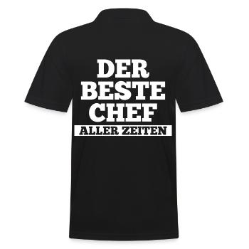 Arbeit Kollegen Büro Teamleiter Führungskraft Chef - Männer Poloshirt - Schwarz - Hinten - Kai (181cm)