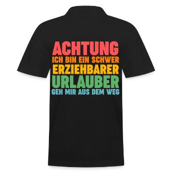 Sommerurlaub Urlauber Urlaub - Männer Poloshirt - Schwarz - Hinten - Kai (181cm)