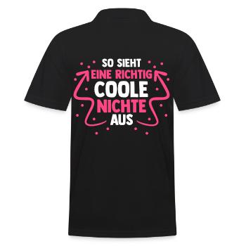 Coole Nichte - Männer Poloshirt - Schwarz - Hinten - Kai (181cm)