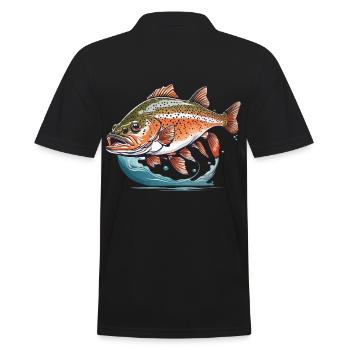 Pêche à la truite et pêche à la truite brune - Polo Homme - noir - Dos - Kai (181cm)