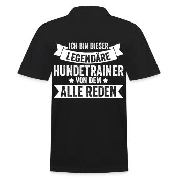 Hundetraining Hund Hundeschule Hundetrainer - Männer Poloshirt - Schwarz - Hinten - Kai (181cm)