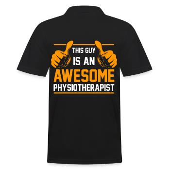 Physiotherapeut Physikalische Therapie Geschenk - Männer Poloshirt - Schwarz - Hinten - Kai (181cm)