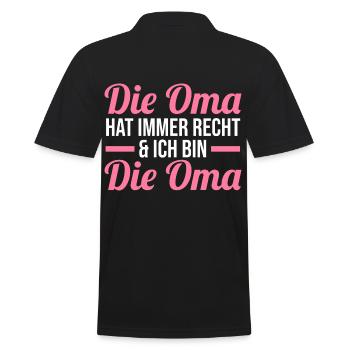 Großmutter Großmama Omi Oma - Männer Poloshirt - Schwarz - Hinten - Kai (181cm)