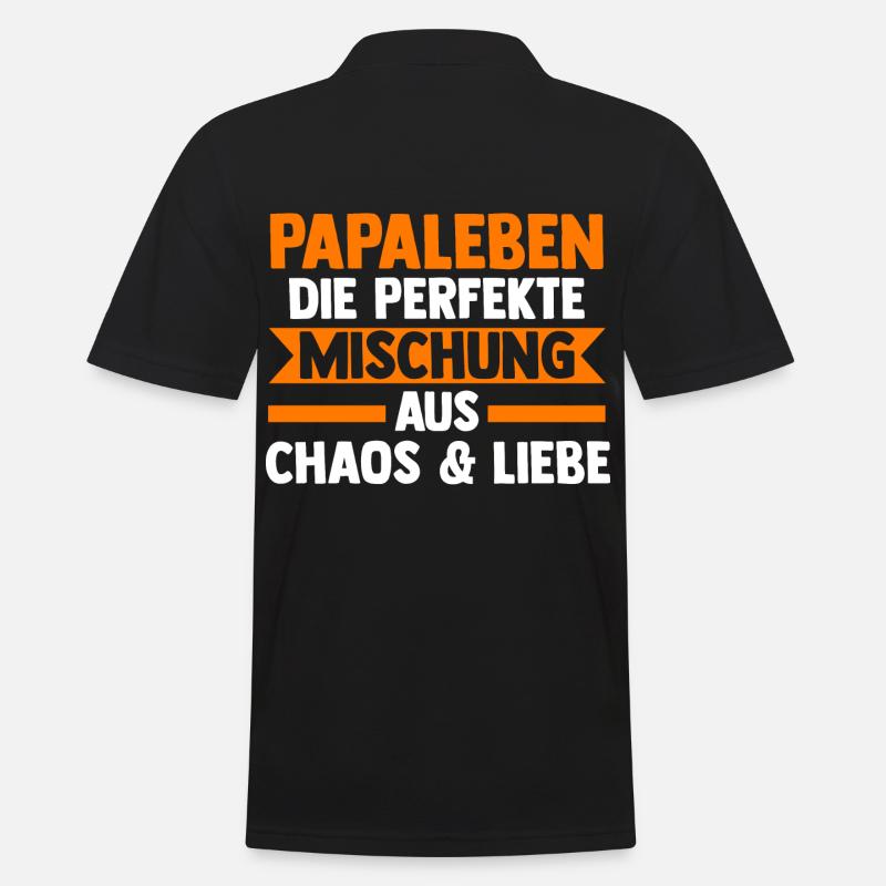 Vater Papi Papa - Männer Poloshirt - Schwarz