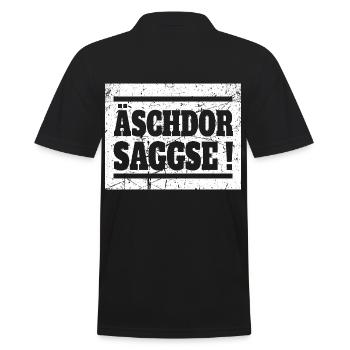 sächsisch, Sachsen , Äschdor Saggse, Echter Sachse - Männer Poloshirt - Schwarz - Hinten - Kai (181cm)