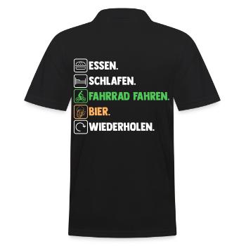 Bier Fahrradfahrer Rad Fahrrad - Männer Poloshirt - Schwarz - Hinten - Kai (181cm)