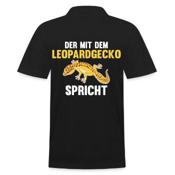 Eidechse Terrarium Reptilien Leopardgecko - Männer Poloshirt - Schwarz - Hinten - Kai (181cm)