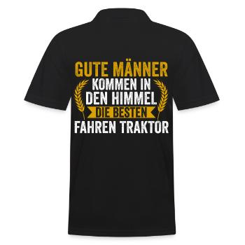 Landwirtschaft Landwirt Traktor Bauernhof Bauer - Männer Poloshirt - Schwarz - Hinten - Kai (181cm)