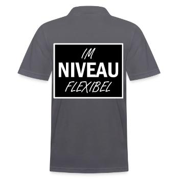 Lustiger Spruch Niveau - Männer Poloshirt - Anthrazit - Hinten - Nico (186cm)