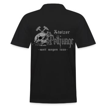 Ruhrpott Pottjunge - Männer Poloshirt - Schwarz - Hinten - Kai (181cm)