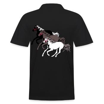Chevaux sauvages Troupeau Cheval Galop Cheval Course Poney - Polo Homme - noir - Dos - Kai (181cm)
