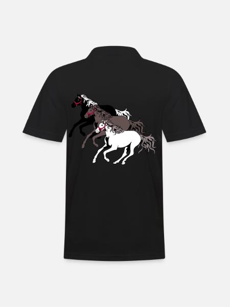 Chevaux sauvages Troupeau Cheval Galop Cheval Course Poney - Polo Homme - noir