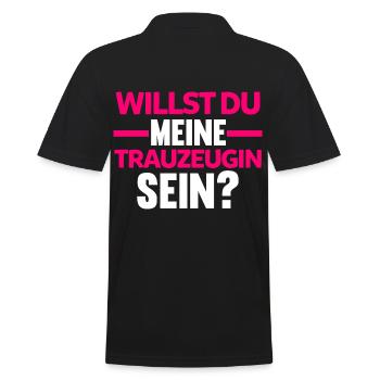 Willst du meine Trauzeugin sein? - Männer Poloshirt - Schwarz - Hinten - Kai (181cm)