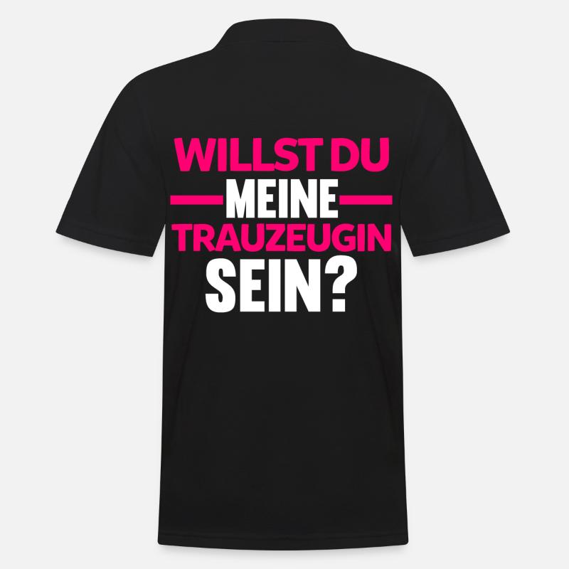 Willst du meine Trauzeugin sein? - Männer Poloshirt - Schwarz
