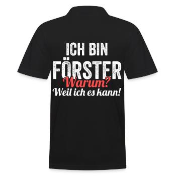 Waldarbeiter Holzfäller Waldarbeit Förster - Männer Poloshirt - Schwarz - Hinten - Kai (181cm)