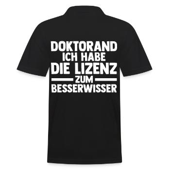 Doktor Abschluss Doktorand Promotion Doktortitel - Männer Poloshirt - Schwarz - Hinten - Kai (181cm)