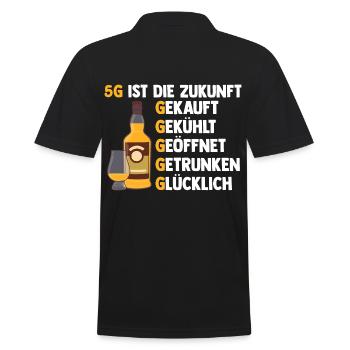 5G ist die Zukunft Whiskey - Männer Poloshirt - Schwarz - Hinten - Kai (181cm)