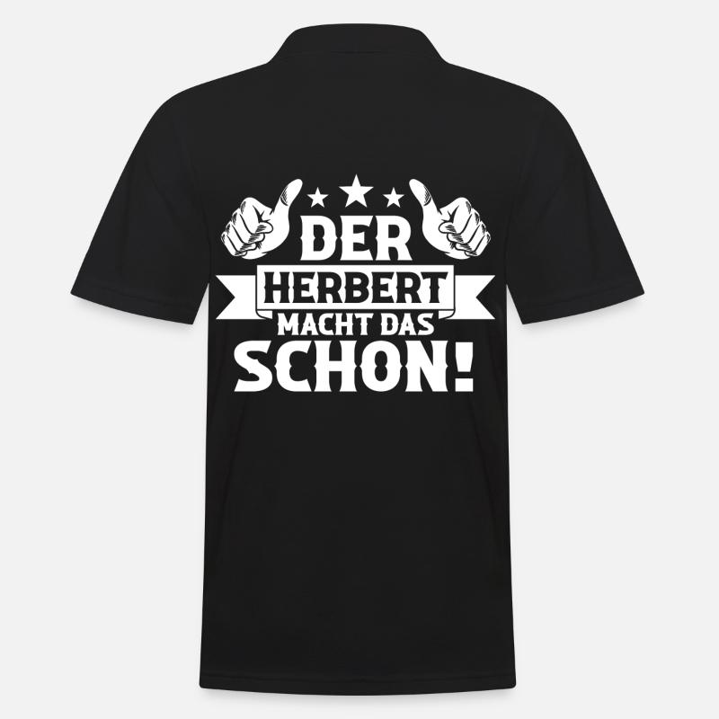 Herbert - Männer Poloshirt - Schwarz