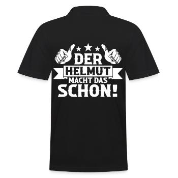 Helmut - Männer Poloshirt - Schwarz - Hinten - Kai (181cm)