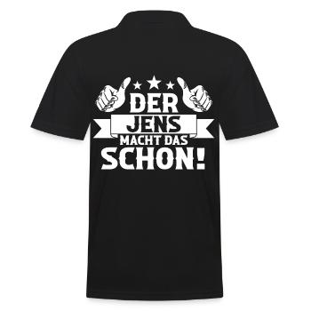 Jens - Männer Poloshirt - Schwarz - Hinten - Kai (181cm)