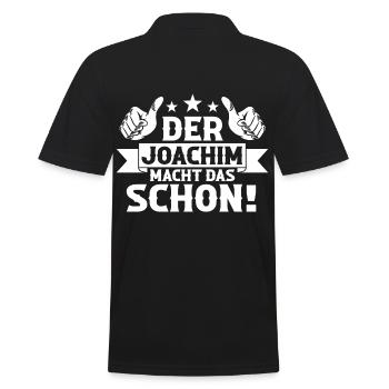 Joachim - Männer Poloshirt - Schwarz - Hinten - Kai (181cm)