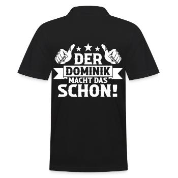 Dominik - Männer Poloshirt - Schwarz - Hinten - Kai (181cm)