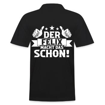 Felix - Männer Poloshirt - Schwarz - Hinten - Kai (181cm)