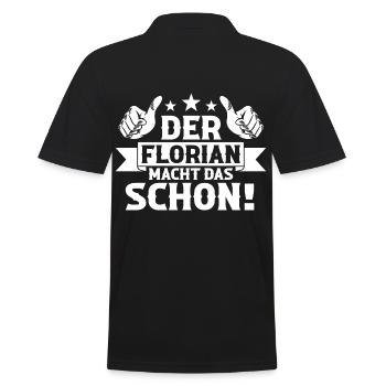 Florian - Männer Poloshirt - Schwarz - Hinten - Kai (181cm)