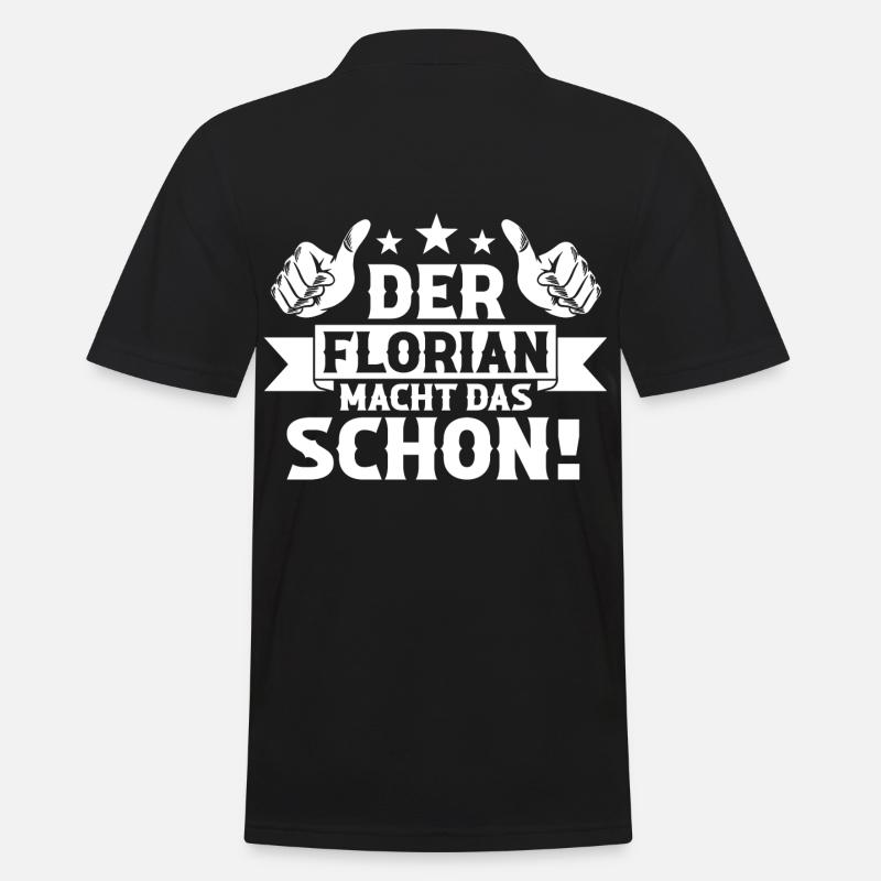 Florian - Männer Poloshirt - Schwarz