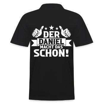 Daniel - Männer Poloshirt - Schwarz - Hinten - Kai (181cm)