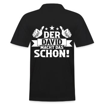 David - Männer Poloshirt - Schwarz - Hinten - Kai (181cm)