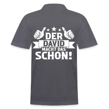 David - Männer Poloshirt - Anthrazit - Hinten - Nico (186cm)