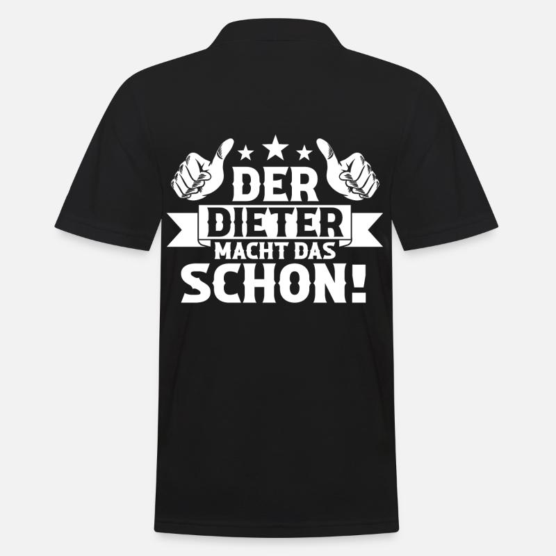 Dieter - Männer Poloshirt - Schwarz