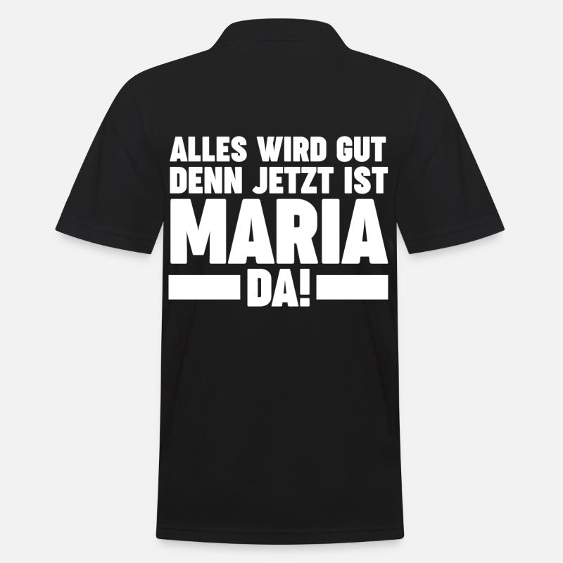 Maria - Männer Poloshirt - Schwarz