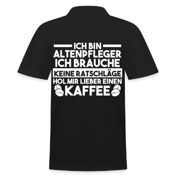 Pflege Pflegekraft Kaffee Altenpfleger - Männer Poloshirt - Schwarz - Hinten - Kai (181cm)