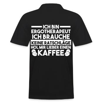 Ergotherapie Ergotherapeut - Männer Poloshirt - Schwarz - Hinten - Kai (181cm)