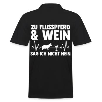 Nilpferd Flusspferd - Männer Poloshirt - Schwarz - Hinten - Kai (181cm)