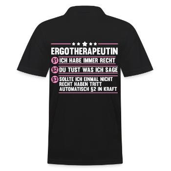 Ergotherapie Ergotherapeutin - Männer Poloshirt - Schwarz - Hinten - Kai (181cm)