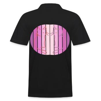 Retro Katzen Vintage 80er 90er Mädchens - Männer Poloshirt - Schwarz - Hinten - Kai (181cm)