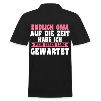 Großmutter Großmama Omi Oma - Männer Poloshirt - Schwarz - Hinten - Kai (181cm)