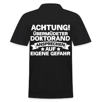 Doktor Abschluss Doktorand Promotion Doktortitel - Männer Poloshirt - Schwarz - Hinten - Kai (181cm)