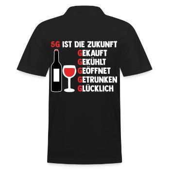 5G ist die Zukunft Wein - Männer Poloshirt - Schwarz - Hinten - Kai (181cm)