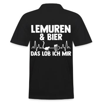 Lemur - Männer Poloshirt - Schwarz - Hinten - Kai (181cm)