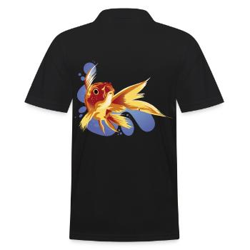 Fish Fish Aquarium Fins Pond Garden Fin - Men's Polo Shirt - black - Back - Kai (181cm)
